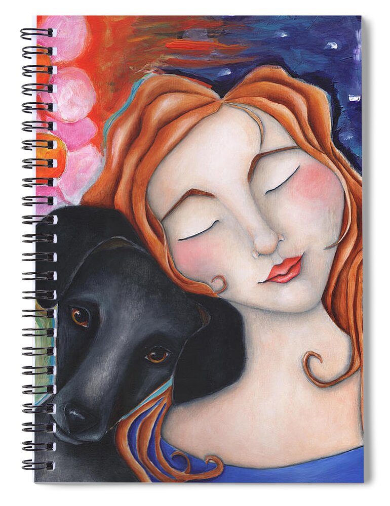 Woman Spiral Notebook featuring the painting Tranquility by Deb Harvey