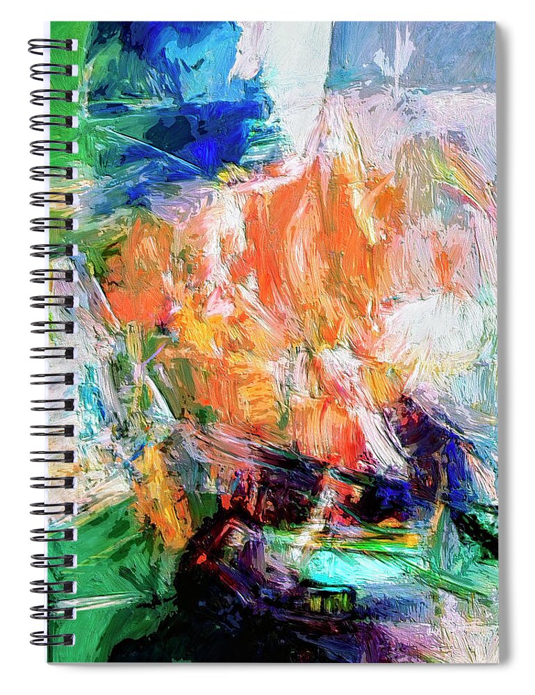 Abstract Spiral Notebook featuring the painting Transformer by Dominic Piperata