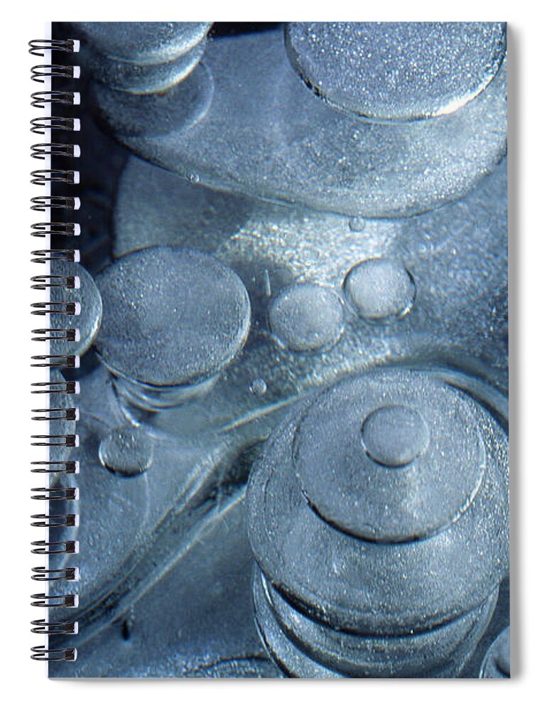 Winter Spiral Notebook featuring the photograph Trapped air bubbles in ice by Heiko Koehrer-Wagner