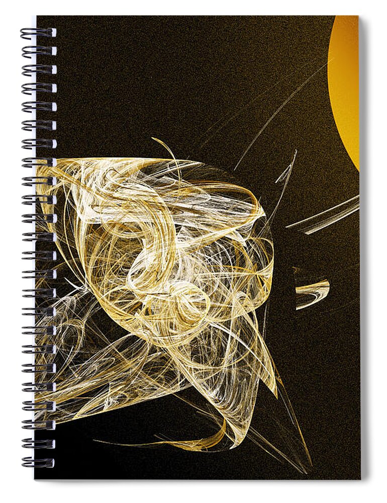 Andee Design Abstract Spiral Notebook featuring the digital art Travel In Time To 1969 Circle The Sun by Andee Design