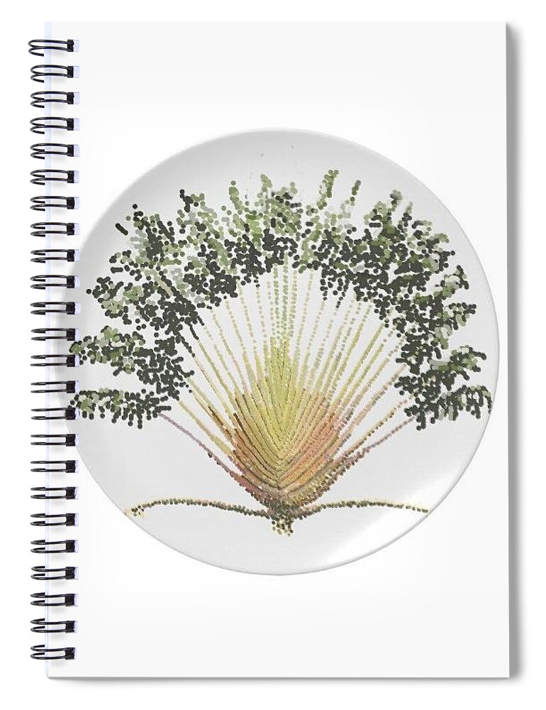  Spiral Notebook featuring the digital art Travelers Palm Plate by R Allen Swezey