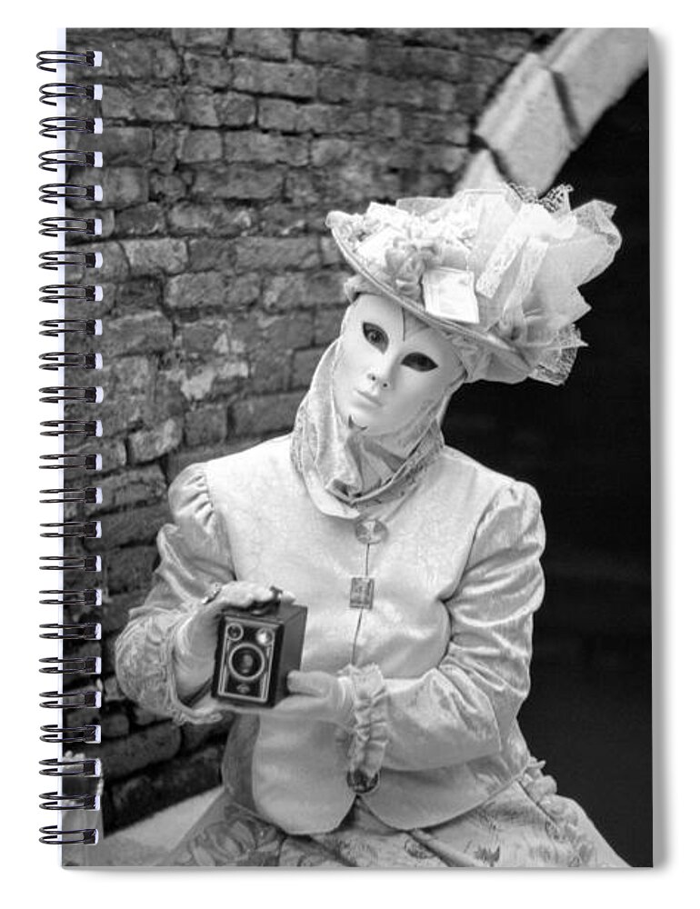 Gondola Spiral Notebook featuring the photograph Traveling mask by Riccardo Mottola