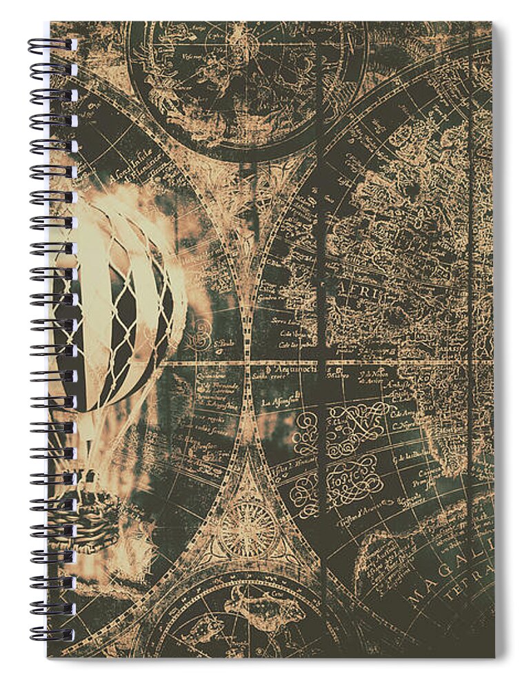 Vintage Spiral Notebook featuring the photograph Travelling the old world by Jorgo Photography