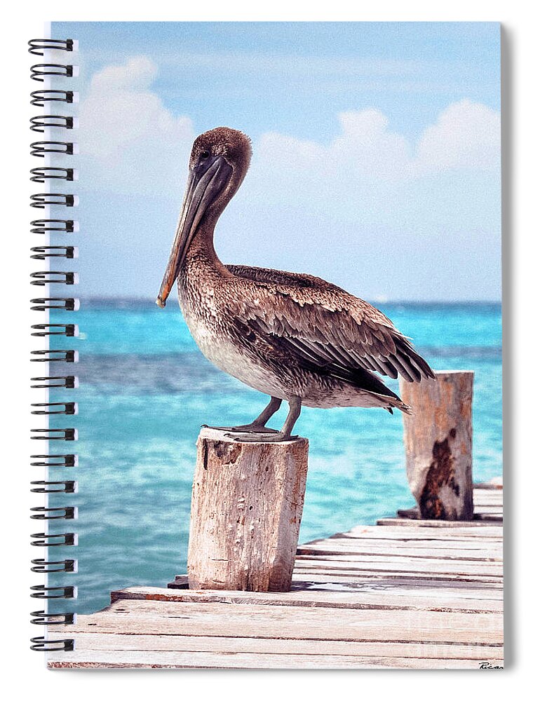 Beautiful Spiral Notebook featuring the photograph Treasure Coast Pelican Pier Sunrise Seascape C2 by Ricardos Creations