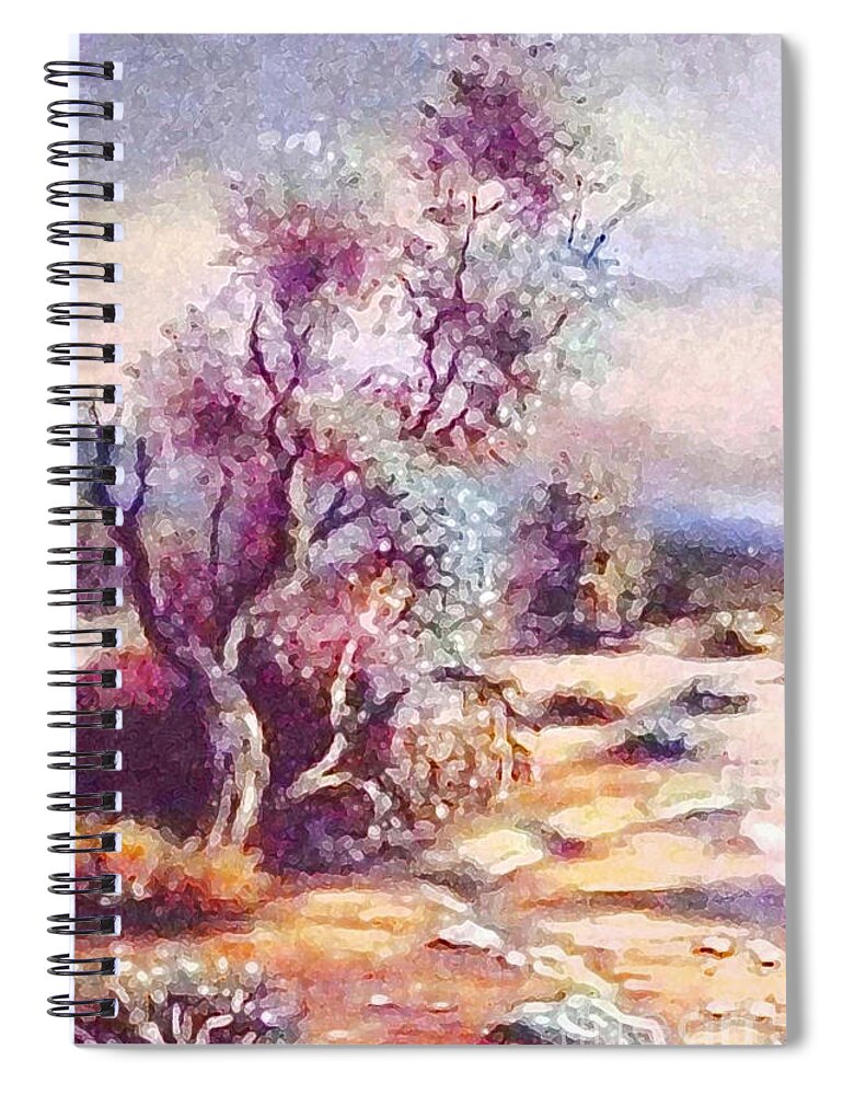 Wilderness Spiral Notebook featuring the painting Desert Tree Beauty 1 by Hazel Holland