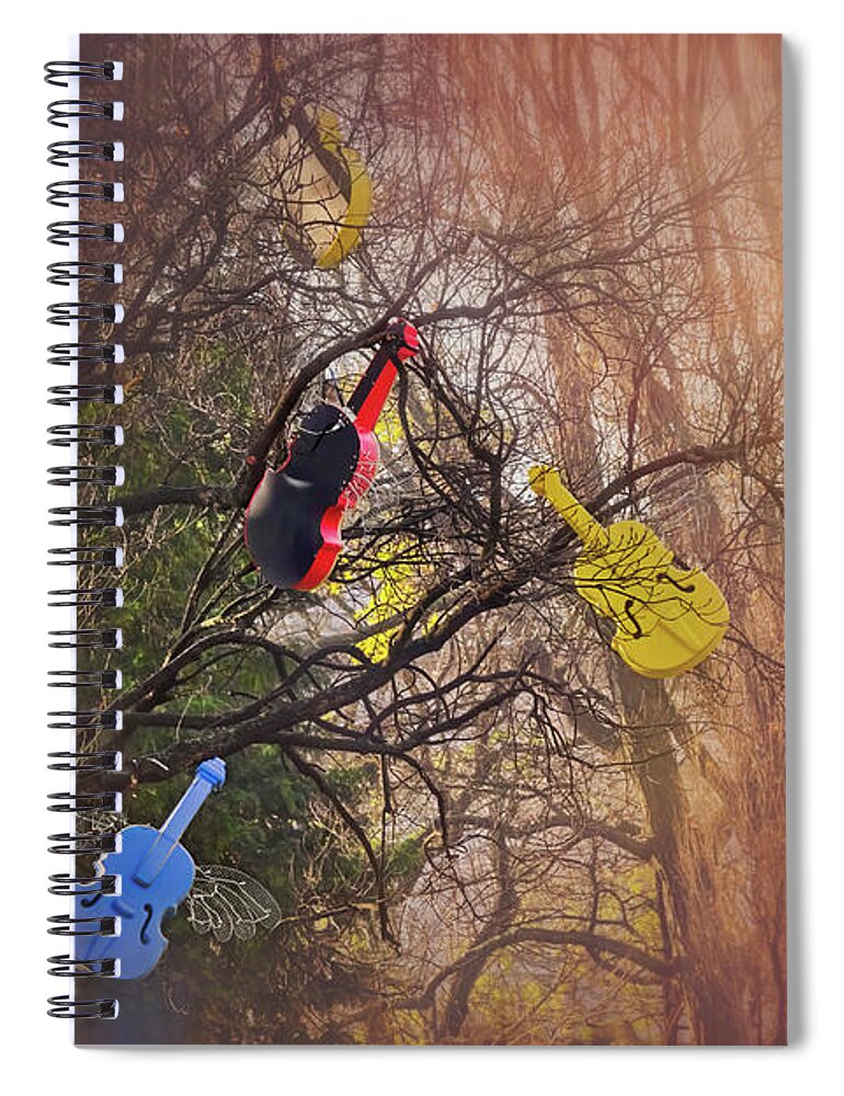 Violin Spiral Notebook featuring the photograph Tree of Violins in Vienna by Carol Japp