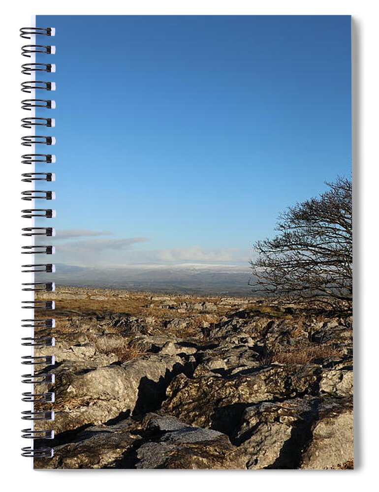 Sky Spiral Notebook featuring the photograph Tree on the rocky desert by Lukasz Ryszka