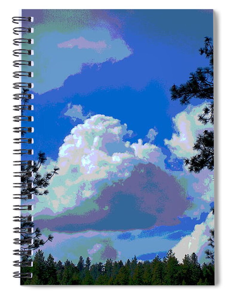 Photo Art Spiral Notebook featuring the photograph Trees and a Cloud for Crying out Loud by Ben Upham III