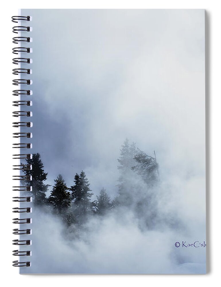 Firehole River Spiral Notebook featuring the photograph Trees through Firehole River Mist by Kae Cheatham