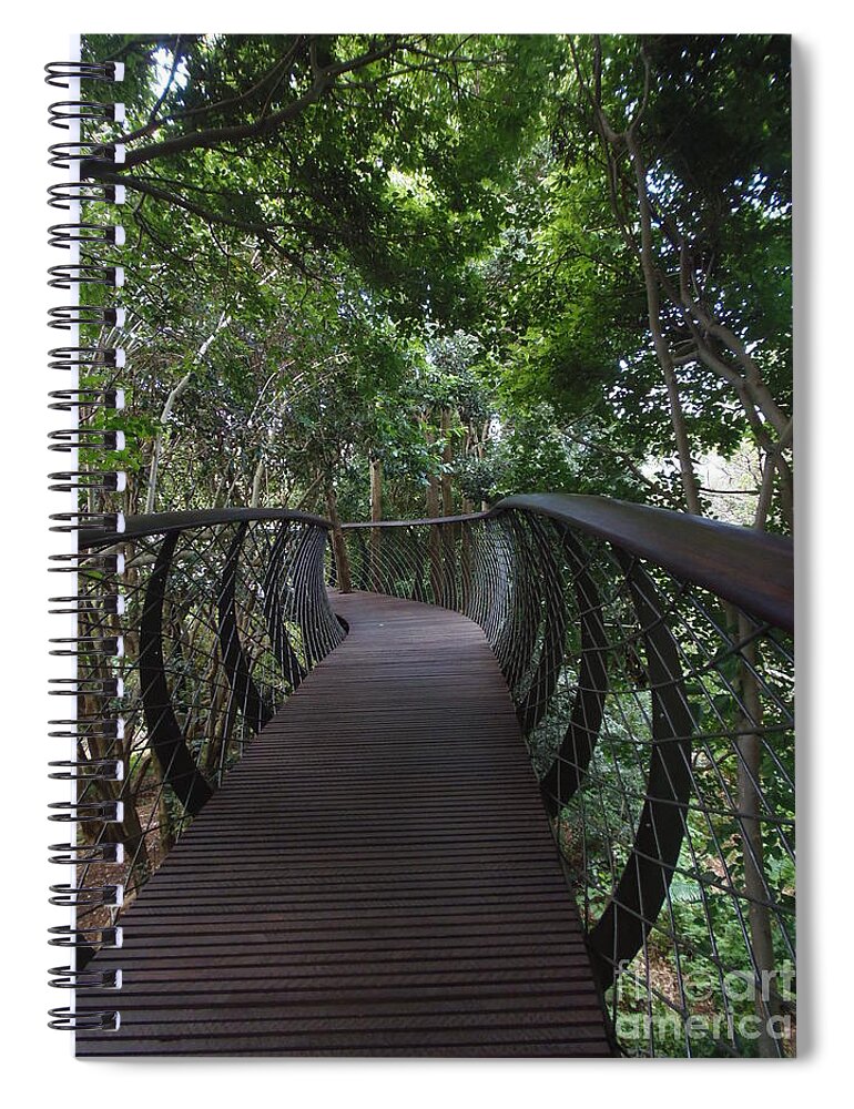 Treetop Spiral Notebook featuring the photograph Treetop Canopy Walk by Bev Conover
