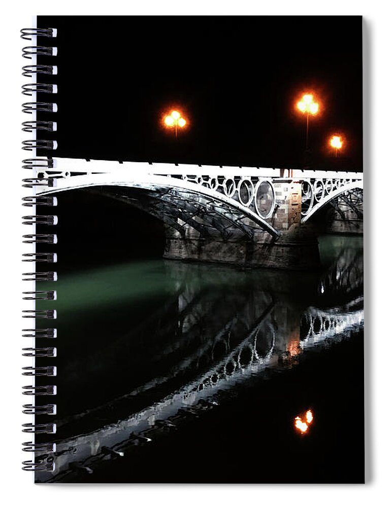 Seville Spiral Notebook featuring the photograph Triana Bridge by HELGE Art Gallery