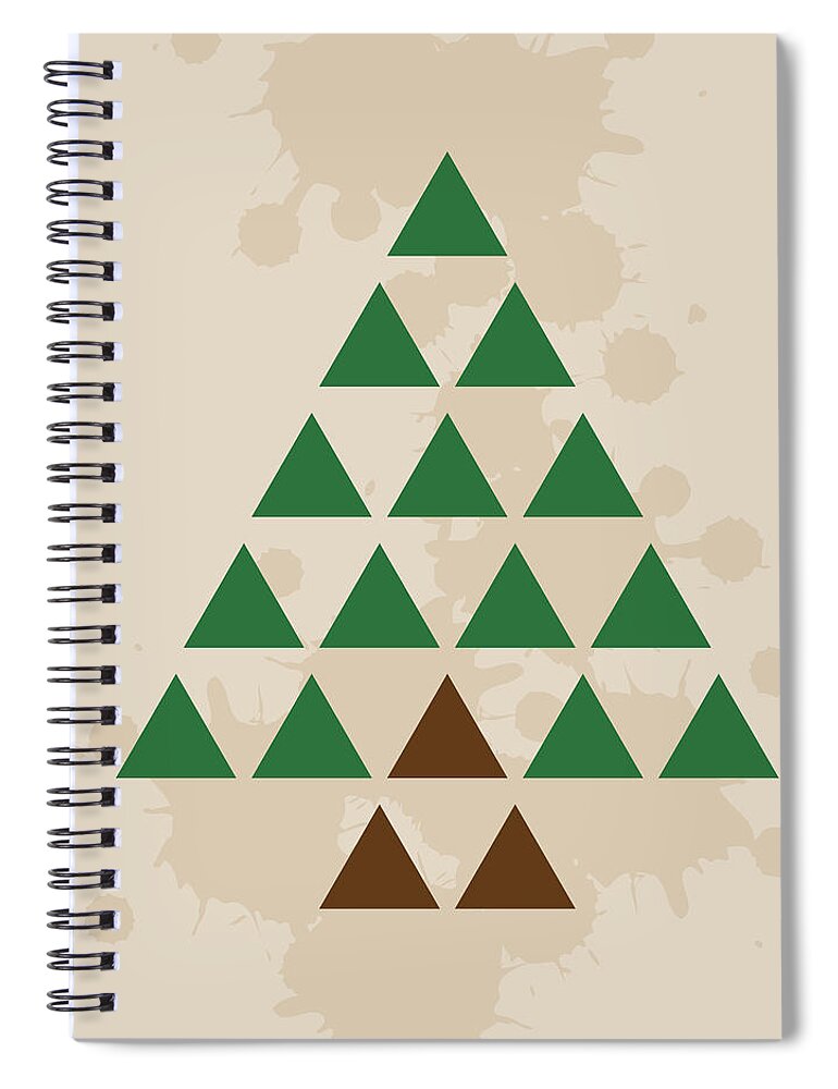 Triangles Spiral Notebook featuring the digital art Triangle Tree by K Bradley Washburn