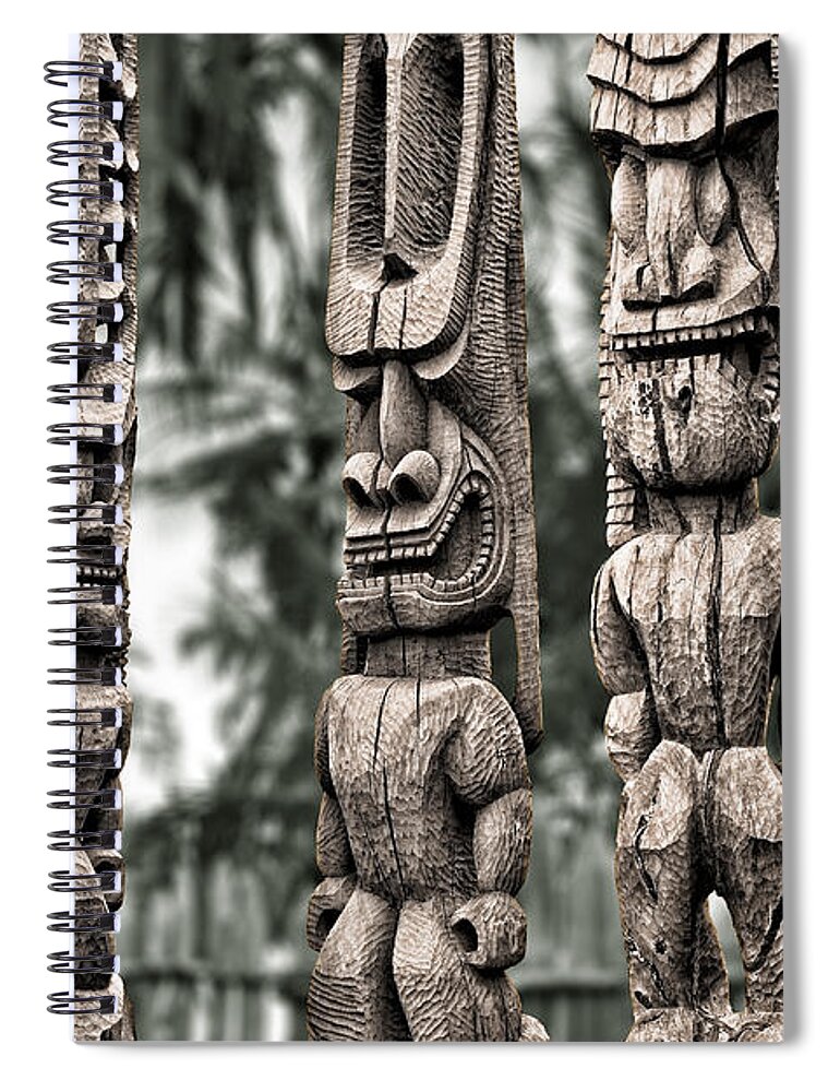 Tiki Spiral Notebook featuring the photograph Tribal Council by Kelley King