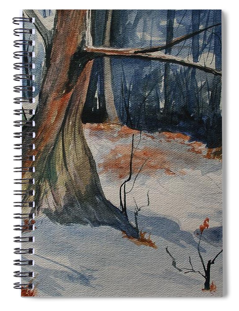 Snow Spiral Notebook featuring the painting Tribute to John Pike by Julie Lueders 
