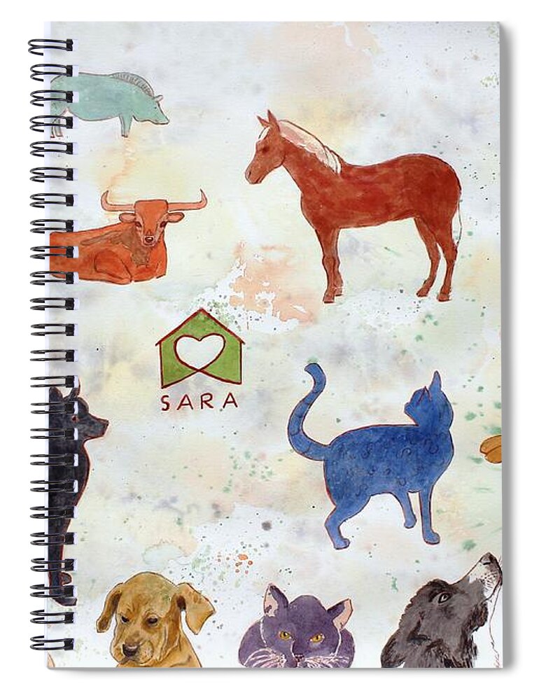 Horse Spiral Notebook featuring the painting Tribute to Tracy by Vera Smith