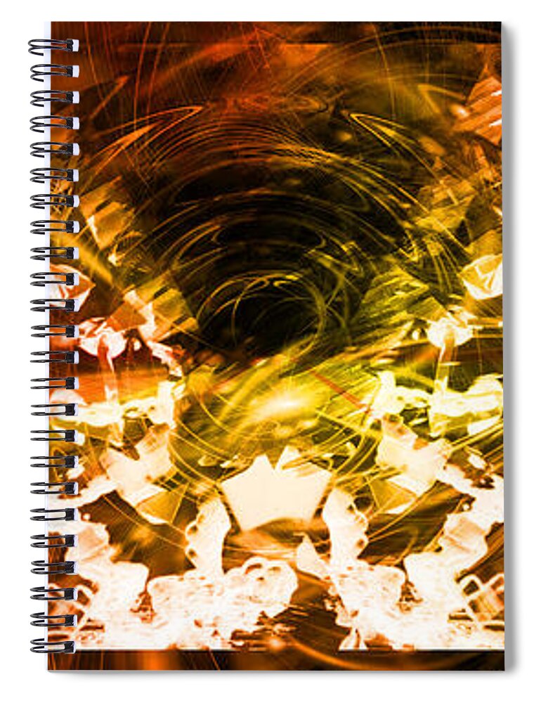 Abstract Spiral Notebook featuring the digital art Trilogy by Art Di