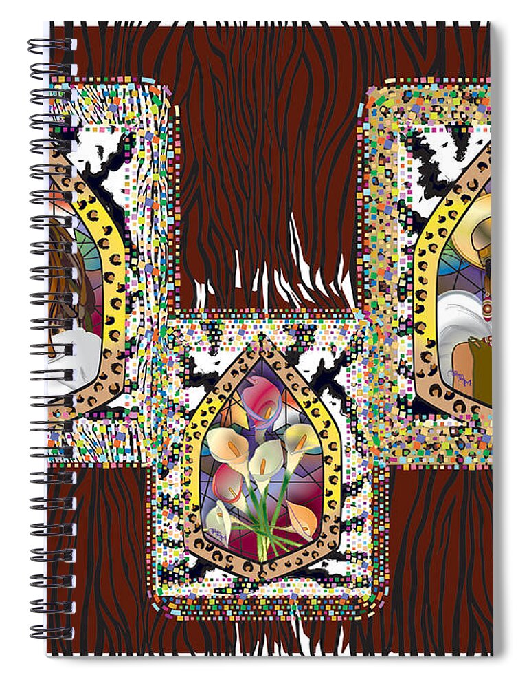 Halo Spiral Notebook featuring the digital art Trilogy by Brenda Dulan Moore