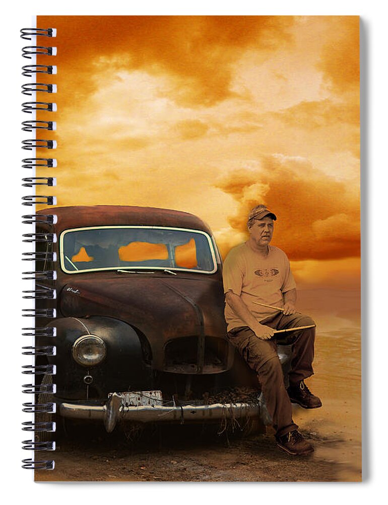 1948 Spiral Notebook featuring the photograph Trippin' With My '48 Austin A40 by Vivian Martin