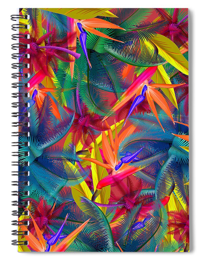 Cherry Spiral Notebook featuring the painting Tropical 7 by Mark Ashkenazi