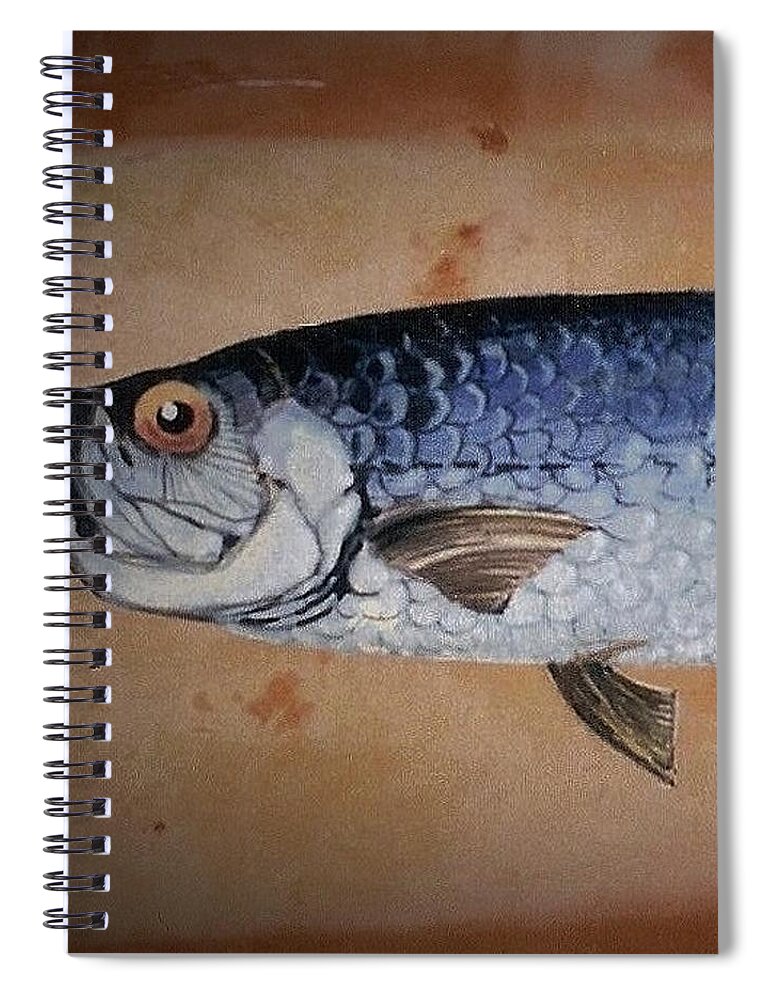 Fish Face Spiral Notebook featuring the painting Tropical Fish by Andrew Drozdowicz