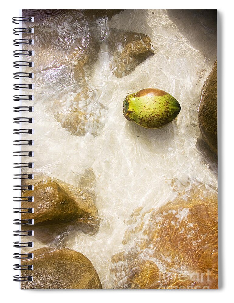 Cocoanut Spiral Notebook featuring the photograph Tropical Island Coconut by Jorgo Photography