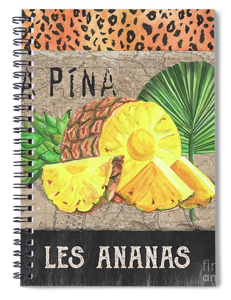 Pineapple Spiral Notebook featuring the painting Tropical Palms 5 by Debbie DeWitt