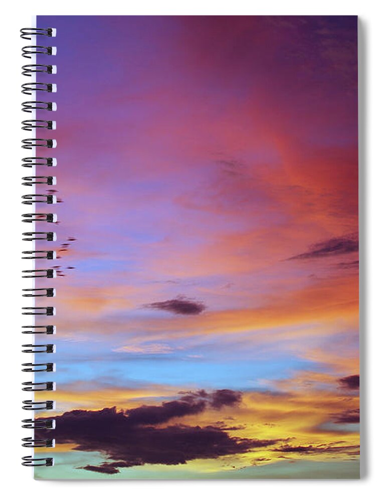 Inspiring Spiral Notebook featuring the photograph Tropical North Queensland Sunset Splendor by Kerryn Madsen-Pietsch