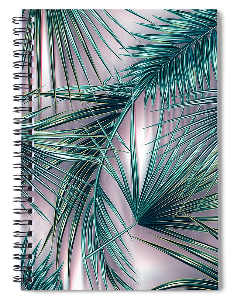 Summer Spiral Notebook featuring the digital art Tropicana by Mark Ashkenazi