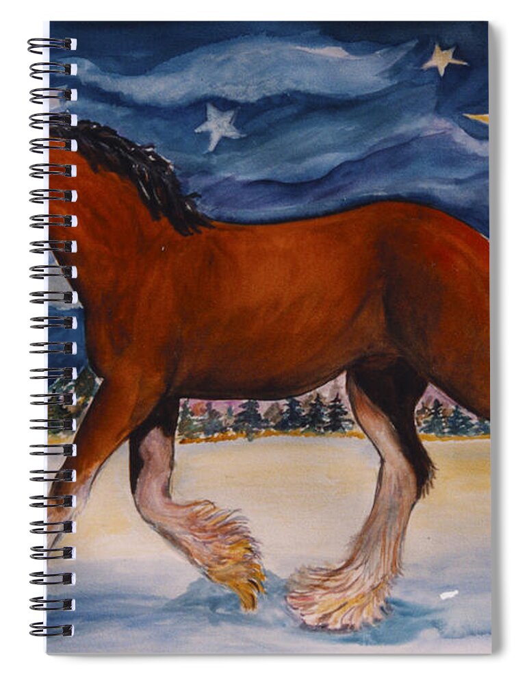 Clydesdale Spiral Notebook featuring the painting Trotting Pat by Cori Caputo