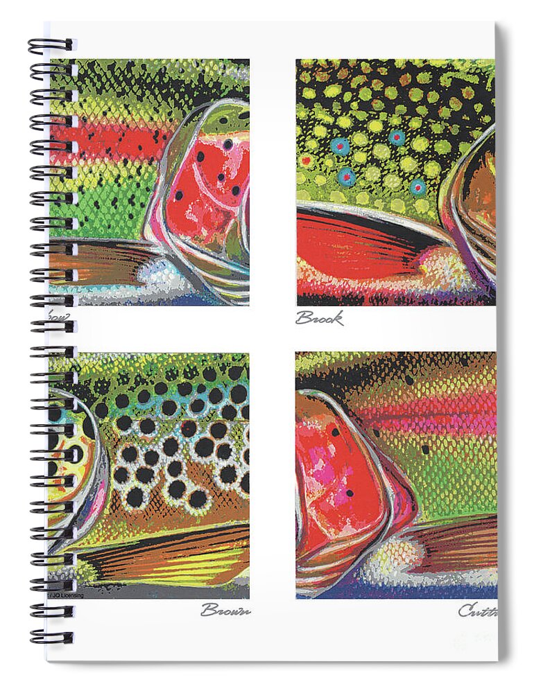 Jon Q Wright Spiral Notebook featuring the painting Trout Colors by Jon Q Wright