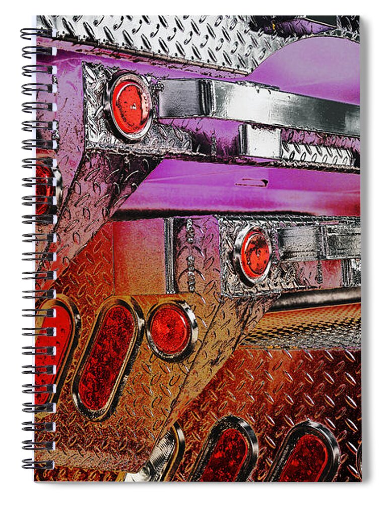 Trailers Spiral Notebook featuring the digital art Truck Trailers Stacked 1 by Kae Cheatham