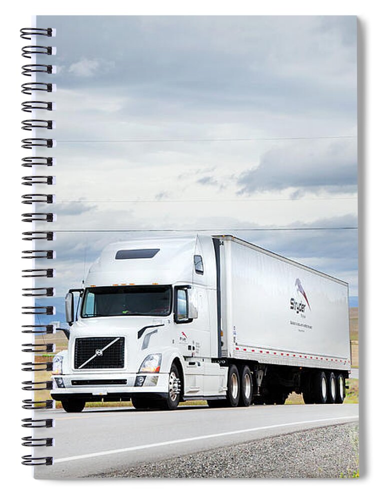  Truck Spiral Notebook featuring the photograph Truckin' Down The Highway by Theresa Tahara