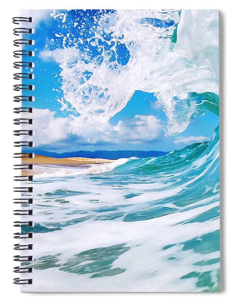 Ocean Spiral Notebook featuring the painting True Blue by Paul Topp