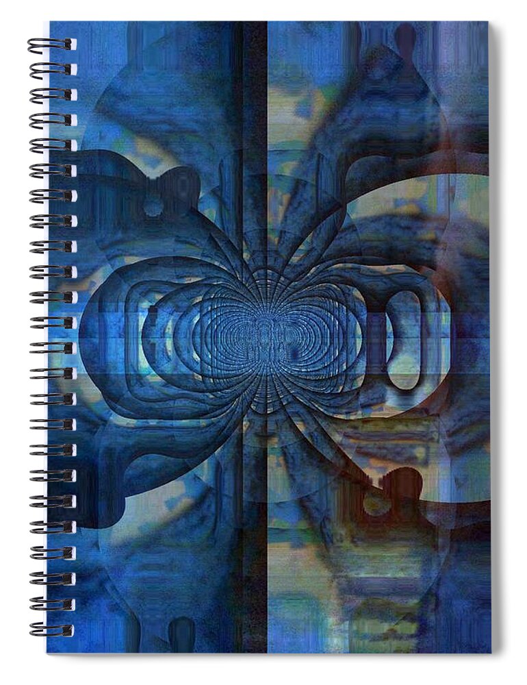 Fania Simon Spiral Notebook featuring the mixed media True Blue by Fania Simon