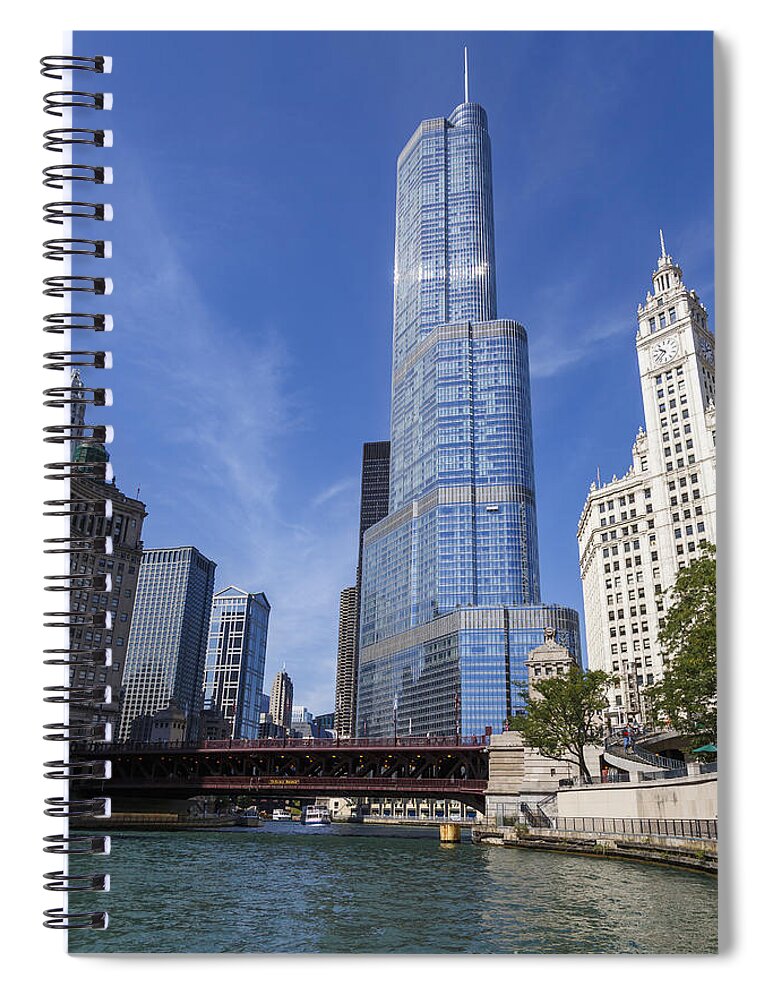 Chicago Spiral Notebook featuring the photograph Trump Tower Chicago by Adam Romanowicz
