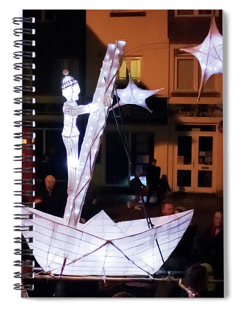 Truro Spiral Notebook featuring the photograph Truro Lantern Parade Boat by Terri Waters