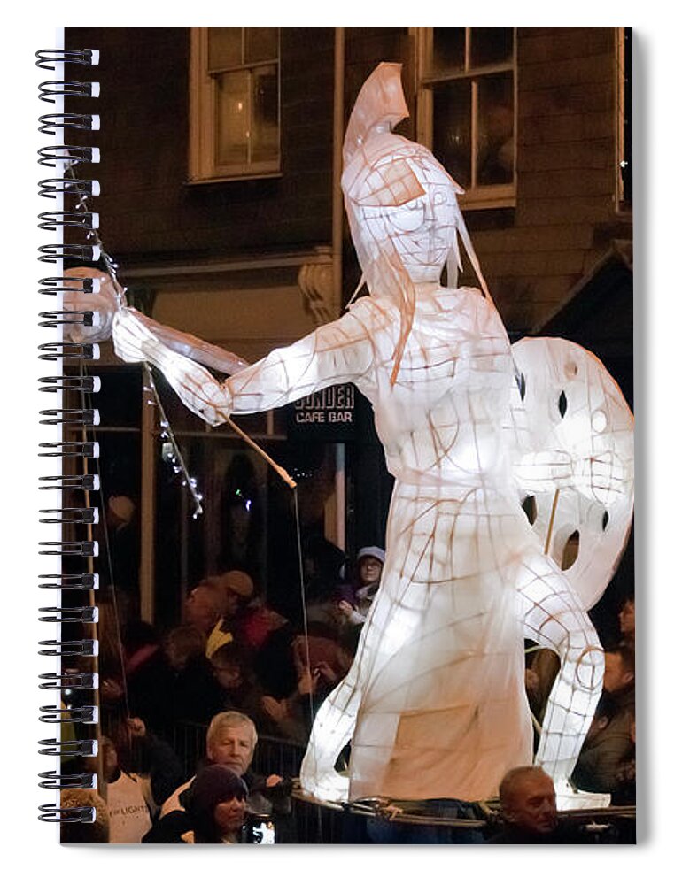 Truro Spiral Notebook featuring the photograph Truro Lantern Parade Warrior by Terri Waters