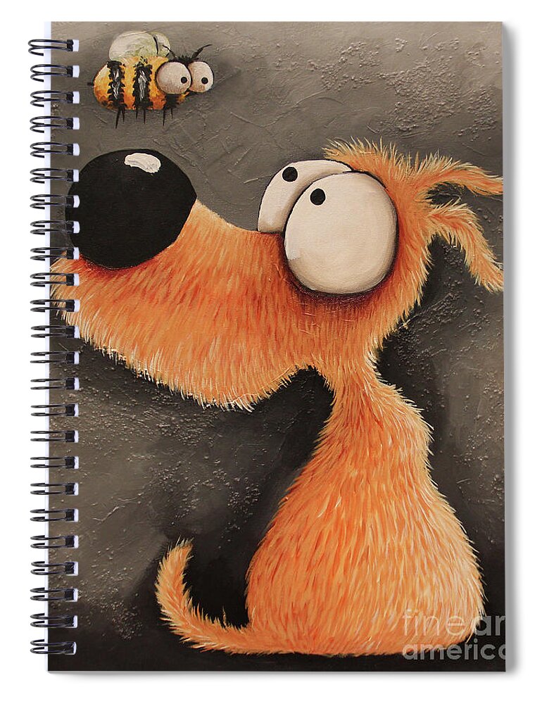 Dog Spiral Notebook featuring the painting Try beeing me by Lucia Stewart