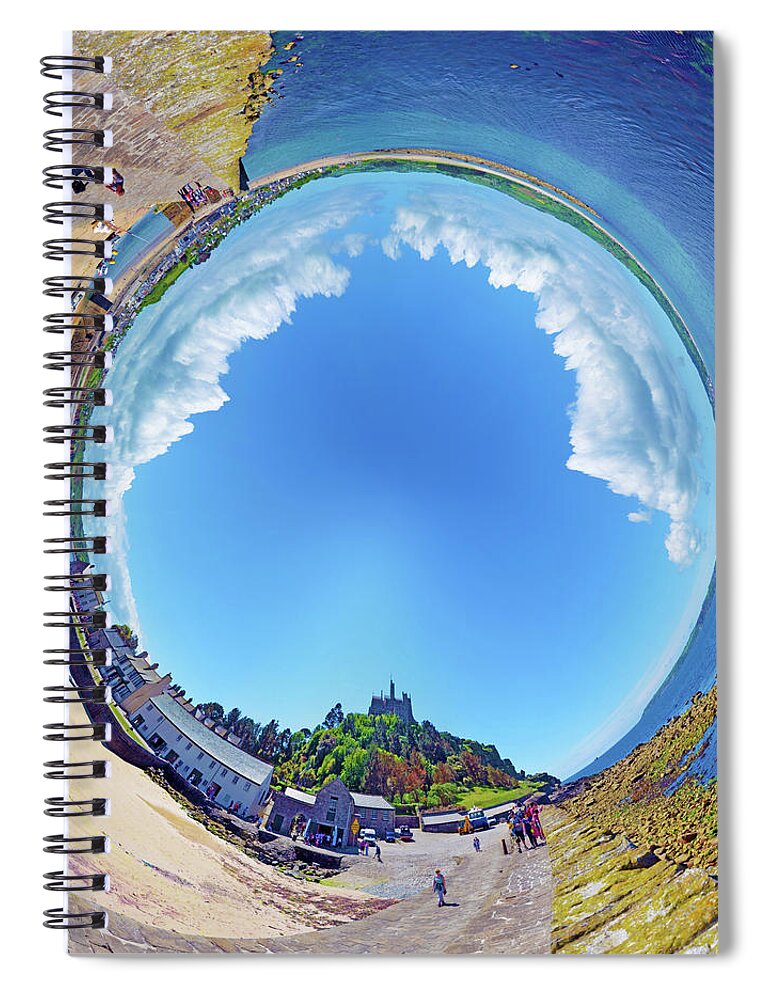 Panorama Spiral Notebook featuring the photograph Tubular Panorama St. Michael's Mount by Frans Blok