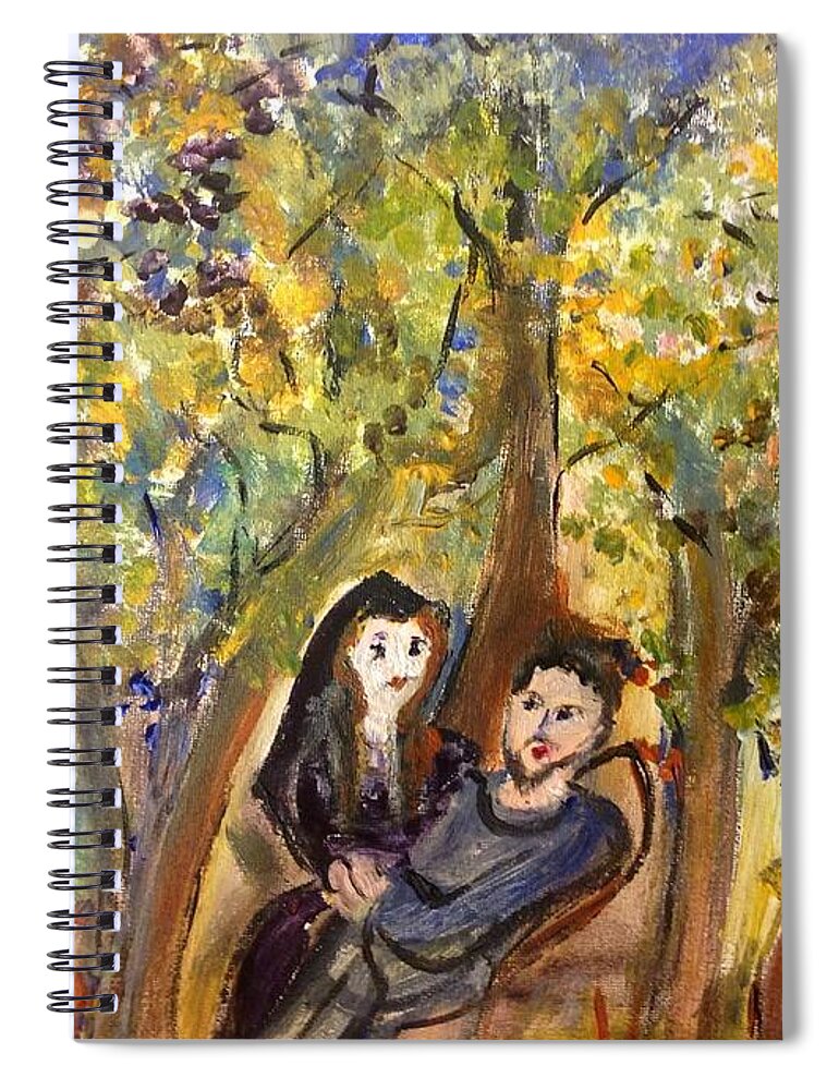 Freeze Spiral Notebook featuring the painting Tudor freeze frame by Judith Desrosiers