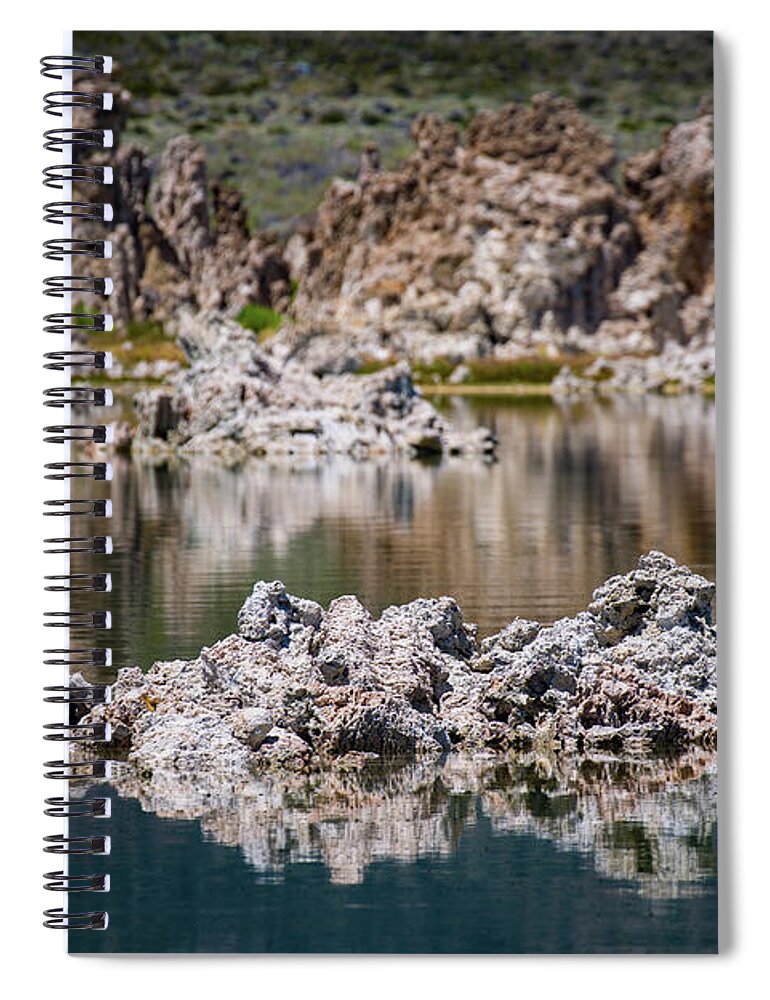 Mono Lake Spiral Notebook featuring the photograph Tuffa Reflection 2 by Anthony Michael Bonafede