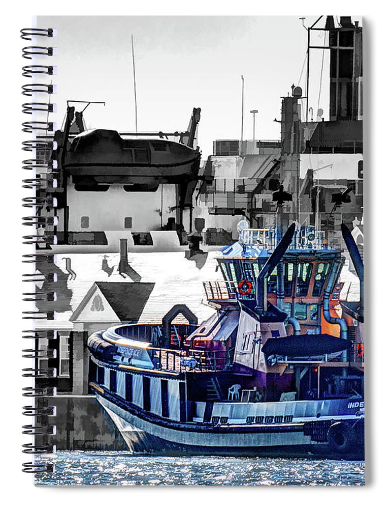 Boat Spiral Notebook featuring the photograph Tugboat Independence by David Thompsen