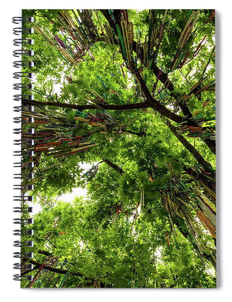 Louisiana Spiral Notebook featuring the photograph Tulane Mardi Gras Beads by Raul Rodriguez