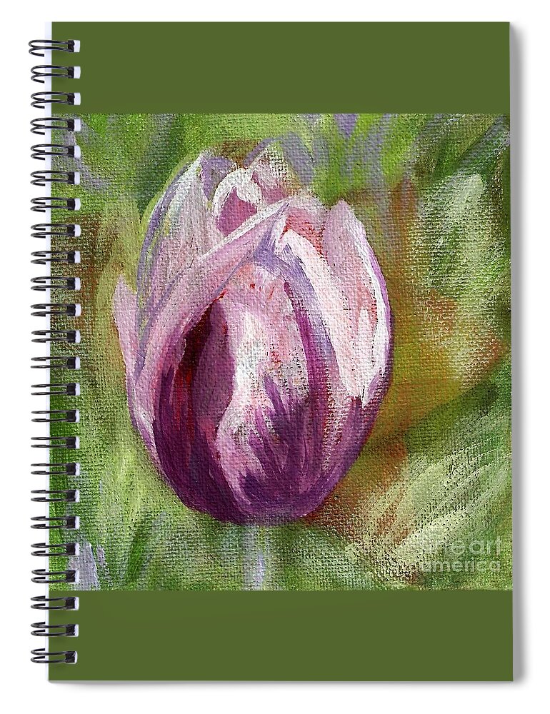 Tulip Spiral Notebook featuring the painting Tulip by Deb Stroh-Larson