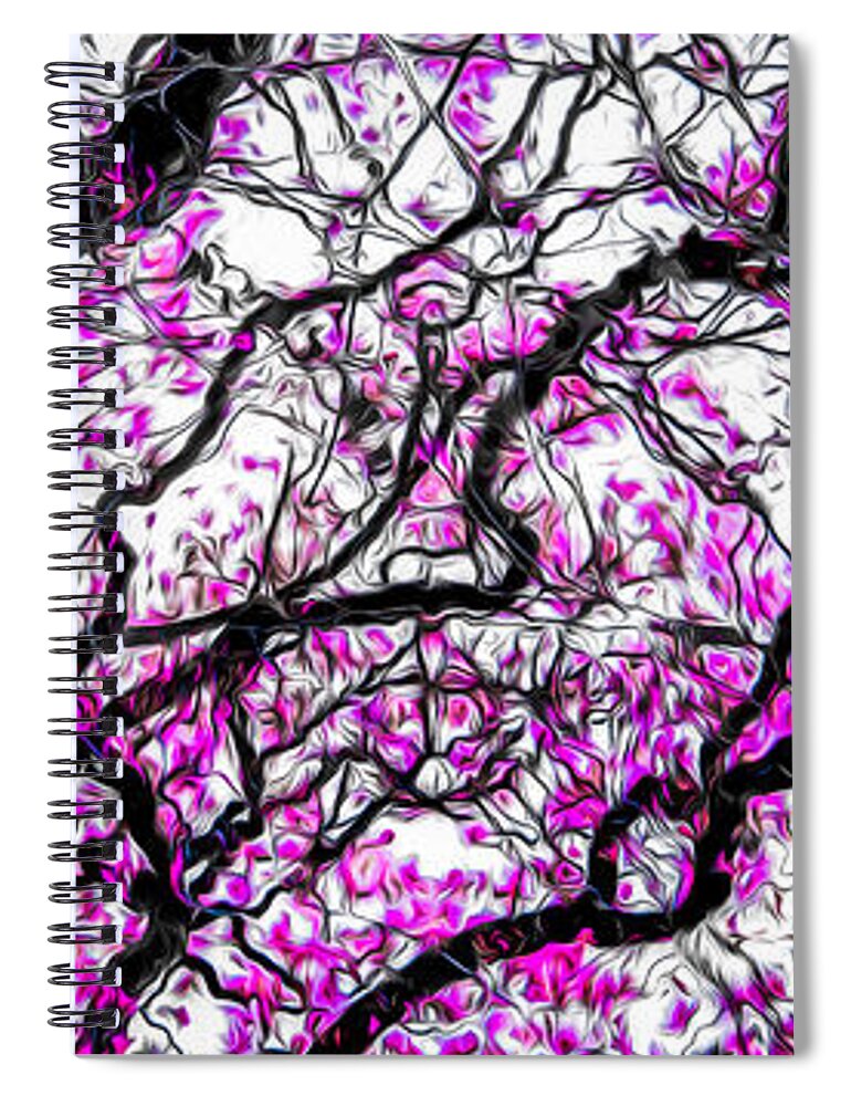 Flower Spiral Notebook featuring the photograph Tulip Tree Abstracted 3 by Michael Arend