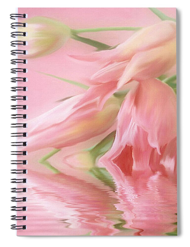 Botanical Spiral Notebook featuring the painting Tulip Wish by Elaine Manley