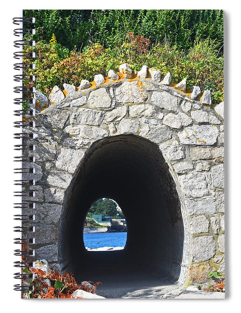 Newport Spiral Notebook featuring the photograph Tunnel to the sea Newport RI Cliff Walk by Toby McGuire