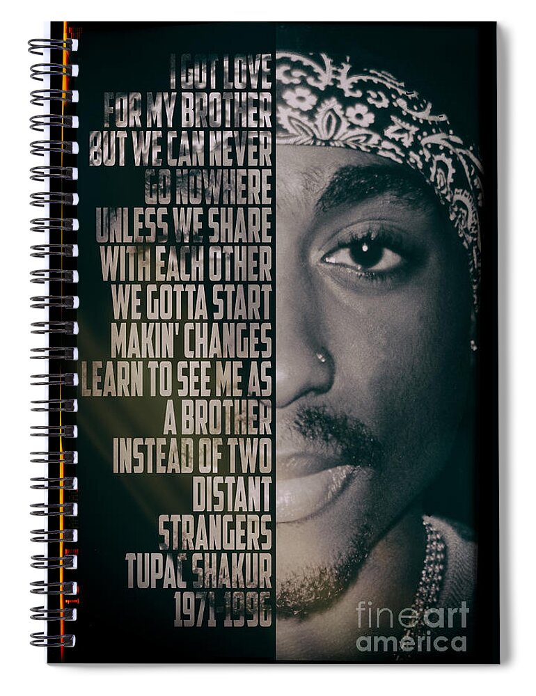 Pop Spiral Notebook featuring the photograph Tupac Shakur by Jonas Luis