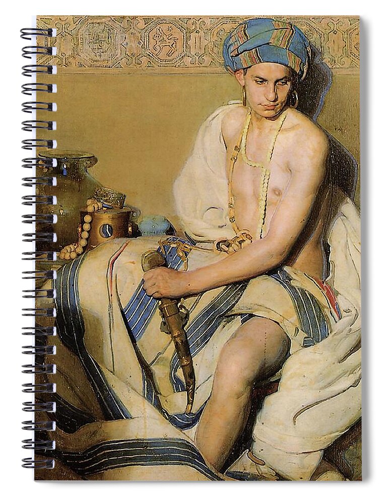 Gabriel Raya Morcillo Spiral Notebook featuring the painting Turbaned Oriental by Gabriel Raya Morcillo