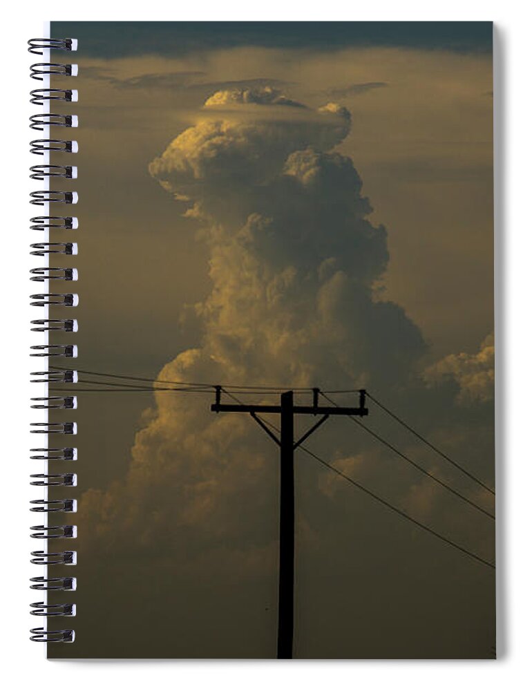 Nebraskasc Spiral Notebook featuring the photograph Turkey Necks and Telephone Poles by NebraskaSC